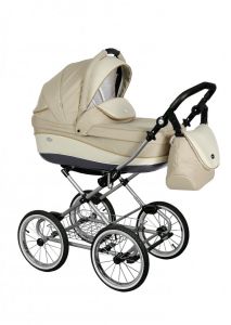 Коляска универсальная 2 в 1 ROAN EMMA CLASSIC Е36 (беж. ткань+кремовая эко кожа)