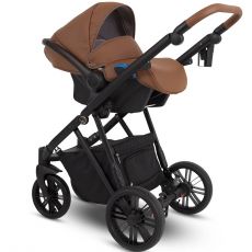 Коляска универсальная CAMARELO ZEO ECO 3 В 1 цвет коньячный 06 (экокожа)