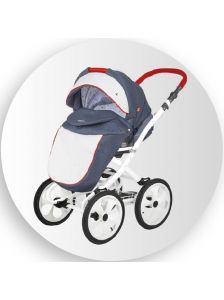 Коляска универсальная 2 в 1 BeBe-mobile INES R1 (Red-Navy-Blue)