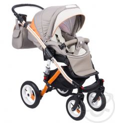 Коляска 3 в 1 Adamex Aspena Grand Collection, цвет: оранжевый+белый