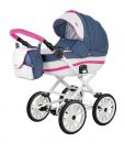 Коляска универсальная 2 в 1 BeBe-mobile INES R8 (Pink-Navy-Blue)